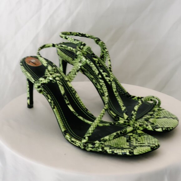 Green Snakeskin Heels from Bershka - Picture 3 of 10
